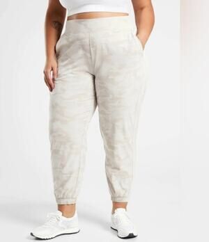 Athleta Brooklyn Camo Jogger Pants Tan Cream Plus Size 26